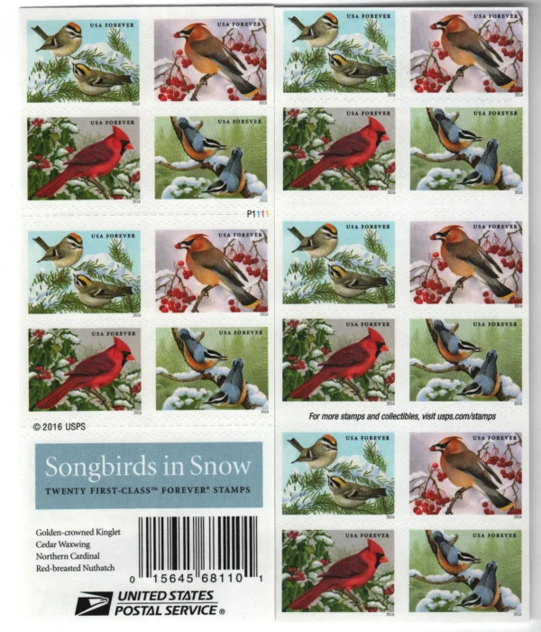 Songbirds in Snow Stamps - Image 3