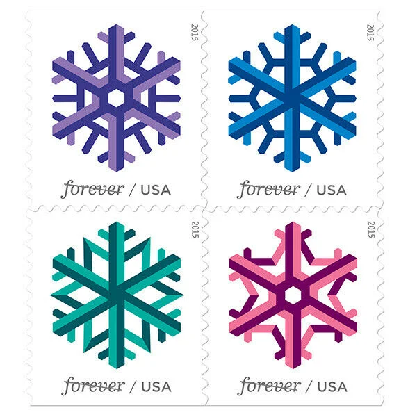Geometric Snowflakes Stamps